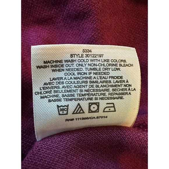 Tory Burch Lidia Polo Size M Ruffle Short Sleeve Purple 1/4 Button Collar Shirt - Picture 6 of 6